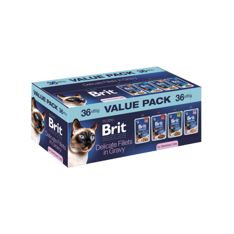 Brit Premium by Nature Pack Pochons Filets pour Chat Stérilisé 36pc