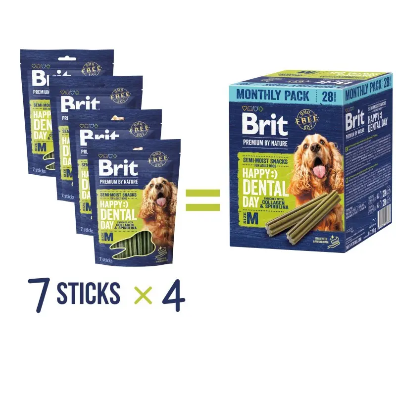 Friandises Chien-Brit Premium by Nature Dog Dental Snacks M, lot économique 28 pcs-Tunisie