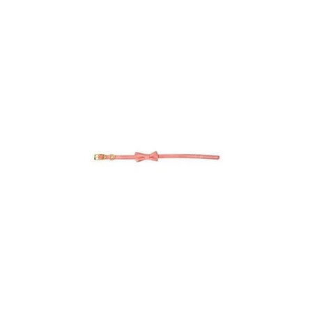 Camon collier chien en similicuir avec noeud rose 10 x 280 mm