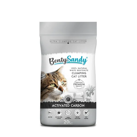 BentySandy Charbon Actif – Litière Agglomérante pour Chat – 20 L
