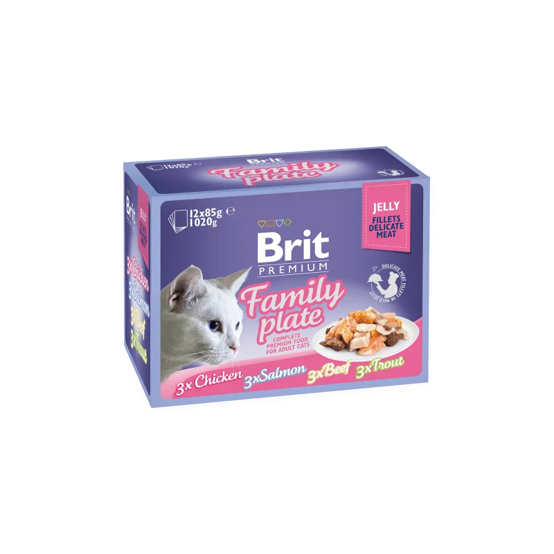 Brit Premium Cat Delicate Fillets in Jelly Dinner Plate 1020 g (12x85 g)