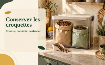 Conserver les croquettes : chaleur, humidité et conteneur